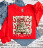 Christmas Tree Realistic Faux Yarn Hoodie / Holiday matching family knit look /  FYP Viral Trending Sweatshirts / Funny Holiday Crewneck