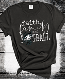 Eagles Football Game day Matching Faith Family Football, Thanksgiving Family Shirts, Superbowl Eagles Faux Bling Sweatshirt
