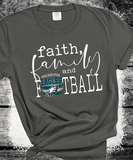 Eagles Football Game day Matching Faith Family Football, Thanksgiving Family Matching Shirts, Superbowl Eagles Faux Bling Sweatshirt Eagles Fans