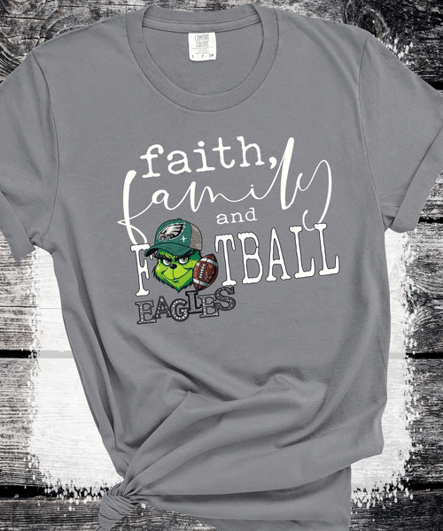 Eagles Football Game day Matching Faith Family Football, Grinch Family Matching Shirts, Superbowl Eagles Faux Bling Sweatshirt Eagles Fans