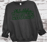 Custom PUFF vinyl Eagles Sweatshirt, Embossed Puff Spirit Wear Sweatshirt, Philadelphia Eagles PUFF fan Gear NFL Football Playoff Shirts, Eagles Puff Vinyl Sweatshirts, 3D Embossed Football Gear