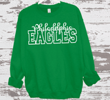 Custom PUFF vinyl Eagles Sweatshirt, Embossed Puff Spirit Wear Sweatshirt, Philadelphia Eagles PUFF fan Gear NFL Football Playoff Shirts, Eagles Puff Vinyl Sweatshirts, 3D Embossed Football Gear