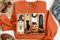Vintage Halloween Shirt, Spooky Season T-Shirt, Ghost Pumpkin Cat Shirt, Halloween Gift, Stay Spooky Shirt