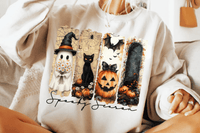 Vintage Halloween Shirt, Spooky Season T-Shirt, Ghost Pumpkin Cat Shirt, Halloween Gift, Stay Spooky Shirt