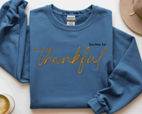 Thankful Puff Vinyl 3D Embossed Family Shirt / Thankful Sweatshirt / Thankful Comfort Colors, Thankful Lover Sweater, Hello Thanksgiving Sweatshirt, Women Thankful Sweatshirt, Women Gift For Thanksgiving