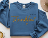Thankful Puff Vinyl 3D Embossed Family Shirt / Thankful Sweatshirt / Thankful Comfort Colors, Thankful Lover Sweater, Hello Thanksgiving Sweatshirt, Women Thankful Sweatshirt, Women Gift For Thanksgiving