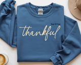 Thankful Puff Vinyl 3D Embossed Family Shirt / Thankful Sweatshirt / Thankful Comfort Colors, Thankful Lover Sweater, Hello Thanksgiving Sweatshirt, Women Thankful Sweatshirt, Women Gift For Thanksgiving