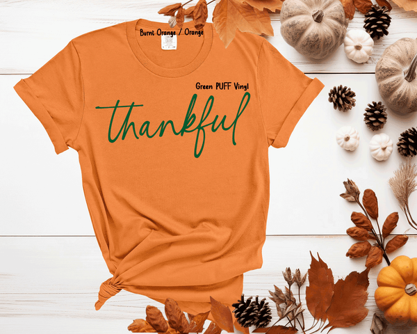 Thankful Puff Vinyl 3D Embossed Family Shirt / Thankful Sweatshirt / Thankful Comfort Colors, Thankful Lover Sweater, Hello Thanksgiving Sweatshirt, Women Thankful Sweatshirt, Women Gift For Thanksgiving