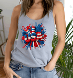 Comfort Colors USA Faux Yarn Explosion Shirt Red White Blue Knit Texture, Shirts, 3D 4th of July Independence Day Family, USA 250th Anniversary Shirts, 250 Years of Freedom 1776 - 2026 4th of July