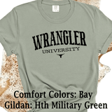 Comfort Colors® Wrangler University Rodeo Western Wear, funny sarcastic shirt, trendy western aesthetic cowgirl summer top, gift for her, retro rodeo club apparel