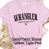 Comfort Colors® Wrangler University Rodeo Western Wear, funny sarcastic shirt, trendy western aesthetic cowgirl summer top, gift for her, retro rodeo club apparel