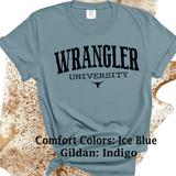 Comfort Colors® Wrangler University Rodeo Western Wear, funny sarcastic shirt, trendy western aesthetic cowgirl summer top, gift for her, retro rodeo club apparel