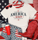 Comfort Colors 1776 - 2026 250 Anniversary July 4th Family matching Tee, 250 Years of Freedom 1776 - 2026 4th of July