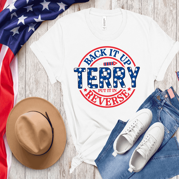 Comfort Colors "Back It Up Terry" Funny Patriotic 4th of July Tee, Back It Up Terry Red 4th of July T-Shirt