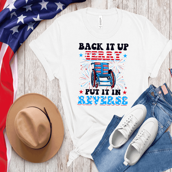 Comfort Colors® Back It Up Terry Shirt, Funny Wheelchair 4th of July Tee, Put It In Reverse USA Graphic T-Shirt
