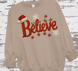 Christmas Believe Shirts / Christmas Realistic Faux Yarn Hoodie / Classic Christmas Movies Shirts / FYP Viral Grinch Sweatshirts / Funny Holiday Crewneck