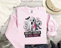 Breast Cancer is BOO - Sheet, PINK OUT Sweatshirt, Spirit Wear Sweatshirt, Custom October We wear Pink, Breast Cancer Awareness Month,