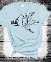 Comfort Colors®  Custom Dad Shirt with Kid Names, Father's Day Gift, New Dad Tshirt, Personalized Dad T-Shirt, Custom Kids Names Shirt, Fathers Day Shirt Fist Bump