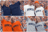 Custom PUFF vinyl Broncos Sweatshirt, Embossed Puff Spirit Wear Sweatshirt, Denver Broncos PUFF fan Gear NFL Football Playoff Shirts, Broncos Puff Vinyl Sweatshirts, 3D Embossed Football Gear