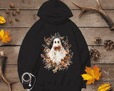Halloween Lace Ghost Tshirt, Spooky Coquette T-Shirt, Girly Ghost Orange Bow T Shirt, Lacey Ghost Tee, Halloween Shirt, Floral Ghost shirt, Gift