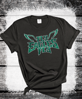 EAGLES Fly Birds Fly Faux Glitter Bling Philadelphia Football Sweatshirt, Philly T-shirt, Trending Eagles Fan Shirts, Football Crewneck, Eagles Hoodie, Superbowl GIfts