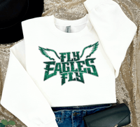 EAGLES Fly Birds Fly Faux Glitter Bling Philadelphia Football Sweatshirt, Philly T-shirt, Trending Eagles Fan Shirts, Football Crewneck, Eagles Hoodie, Superbowl GIfts