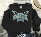 EAGLES Fly Birds Fly Faux Glitter Bling Philadelphia Football Sweatshirt, Philly T-shirt, Trending Eagles Fan Shirts, Football Crewneck, Eagles Hoodie, Superbowl GIfts