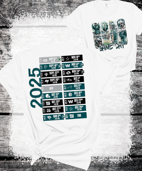 Eagles Football Game day schedule shirt, football Schedule Shirt, Philadelphia Eagles Football Team, Bird Gang Football Fan Gift