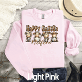 Happy Easter Heifers Shirt Cute Highland Cow Sweatshirt Easter Egg Tee Happy Easter Cow Day Gift Western Country Easter Sweatshirt Cute Easter Farmhouse Easter Gift Tee