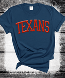 Custom PUFF vinyl Texans Sweatshirt, Embossed Puff Spirit Wear Sweatshirt, Houston Texans PUFF fan Gear NFL Football Playoff Shirts, Texans Puff Vinyl Sweatshirts, 3D Embossed Football Gear