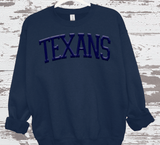 Custom PUFF vinyl Texans Sweatshirt, Embossed Puff Spirit Wear Sweatshirt, Houston Texans PUFF fan Gear NFL Football Playoff Shirts, Texans Puff Vinyl Sweatshirts, 3D Embossed Football Gear