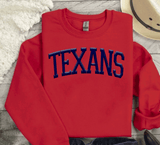 Custom PUFF vinyl Texans Sweatshirt, Embossed Puff Spirit Wear Sweatshirt, Houston Texans PUFF fan Gear NFL Football Playoff Shirts, Texans Puff Vinyl Sweatshirts, 3D Embossed Football Gear