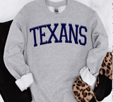 Custom PUFF vinyl Texans Sweatshirt, Embossed Puff Spirit Wear Sweatshirt, Houston Texans PUFF fan Gear NFL Football Playoff Shirts, Texans Puff Vinyl Sweatshirts, 3D Embossed Football Gear