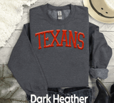 Custom PUFF vinyl Texans Sweatshirt, Embossed Puff Spirit Wear Sweatshirt, Houston Texans PUFF fan Gear NFL Football Playoff Shirts, Texans Puff Vinyl Sweatshirts, 3D Embossed Football Gear