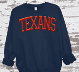 Custom PUFF vinyl Texans Sweatshirt, Embossed Puff Spirit Wear Sweatshirt, Houston Texans PUFF fan Gear NFL Football Playoff Shirts, Texans Puff Vinyl Sweatshirts, 3D Embossed Football Gear