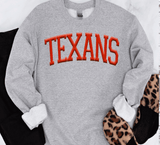Custom PUFF vinyl Texans Sweatshirt, Embossed Puff Spirit Wear Sweatshirt, Houston Texans PUFF fan Gear NFL Football Playoff Shirts, Texans Puff Vinyl Sweatshirts, 3D Embossed Football Gear