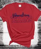 Custom PUFF vinyl Texans Sweatshirt, Embossed Puff Spirit Wear Sweatshirt, Houston Texans PUFF fan Gear NFL Football Playoff Shirts, Texans Puff Vinyl Sweatshirts, 3D Embossed Football Gear