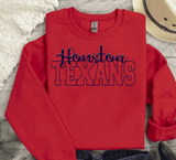 Custom PUFF vinyl Texans Sweatshirt, Embossed Puff Spirit Wear Sweatshirt, Houston Texans PUFF fan Gear NFL Football Playoff Shirts, Texans Puff Vinyl Sweatshirts, 3D Embossed Football Gear