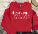 Custom PUFF vinyl Texans Sweatshirt, Embossed Puff Spirit Wear Sweatshirt, Houston Texans PUFF fan Gear NFL Football Playoff Shirts, Texans Puff Vinyl Sweatshirts, 3D Embossed Football Gear