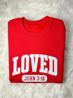 Christian Loved John 3:16 Puff Sweatshirt, Embossed Religious Valentines Puff Sweatshirt, Jesus Puff Sweatshirt, Bible Verse Puff Shirt