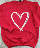 valentine heart Sweatshirt, Double Red Heart Puff shirt, Embossed Valentines Day Love Sweatshirt , Cute Valentine's Sweater gift for her