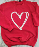 valentine heart Sweatshirt, Double Red Heart Puff shirt, Embossed Valentines Day Love Sweatshirt , Cute Valentine's Sweater gift for her