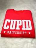 Cupid University Valentines Puff Sweatshirt, Embossed Puff Sweetshirts, Valentines Day 2025 Gift, Cupid Puff Tshirt 2025, Women Gift Outfit