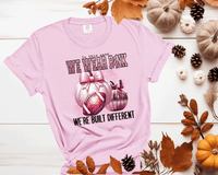 In this game we wear PINK, we're built Different, Breast PINK OUT Sweatshirt, Spirit Wear Sweatshirt, Custom October We wear Pink, Breast Cancer Awareness Month