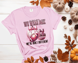 In this game we wear PINK, we're built Different, Breast PINK OUT Sweatshirt, Spirit Wear Sweatshirt, Custom October We wear Pink, Breast Cancer Awareness Month