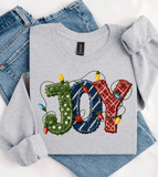 JOY Realistic Faux Yarn Hoodie / Holiday matching family knit look /  FYP Viral Trending Sweatshirts / Funny Holiday Crewneck
