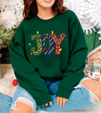JOY Realistic Faux Yarn Hoodie / Holiday matching family knit look /  FYP Viral Trending Sweatshirts / Funny Holiday Crewneck
