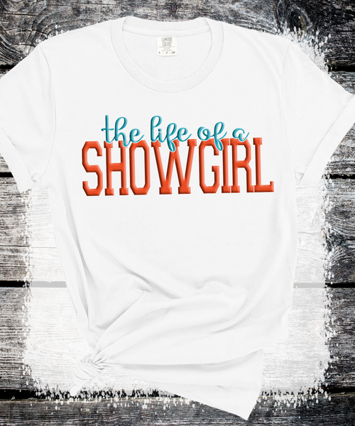 Comfort Colors® PUFF Showgirl Shirt for Fan, Orange Show Girl Shirt for Concert, in My Showgirl Era Tshirt Gift for Her, Country Music Fan Gift 3D Embossed sweatshirts