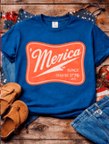 Comfort Colors `merica, American Flag July 4th Family Tees, USA 250th Anniversary Shirts, 250 Years of Freedom 1776 - 2026 4th of July