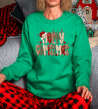 Christmas Tree Realistic Faux Yarn Hoodie / Holiday matching family knit look /  FYP Viral Trending Sweatshirts / Funny Holiday Crewneck